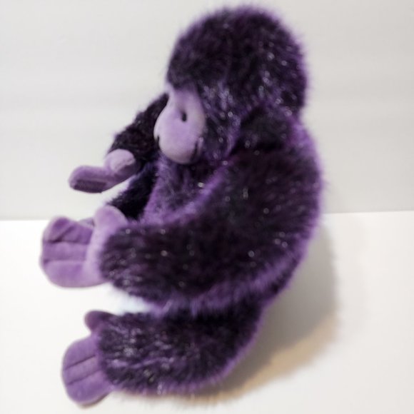 Berkeley Deigns 8" Purple Stuffed Monkey year 2002 Plush Monkey - Picture 4 of 10